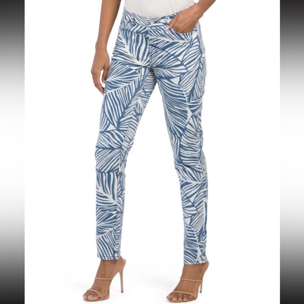 J. MCLAUGHLIN Lexi Willow Bluff Stretch‎ Jeans zebra blue size 12 skinny pants